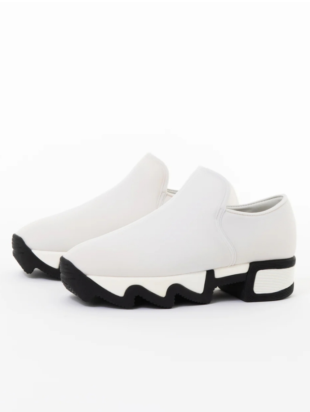 iRi NYC Women's White Neoprene Wes Outline Platform Sneaker Size 8